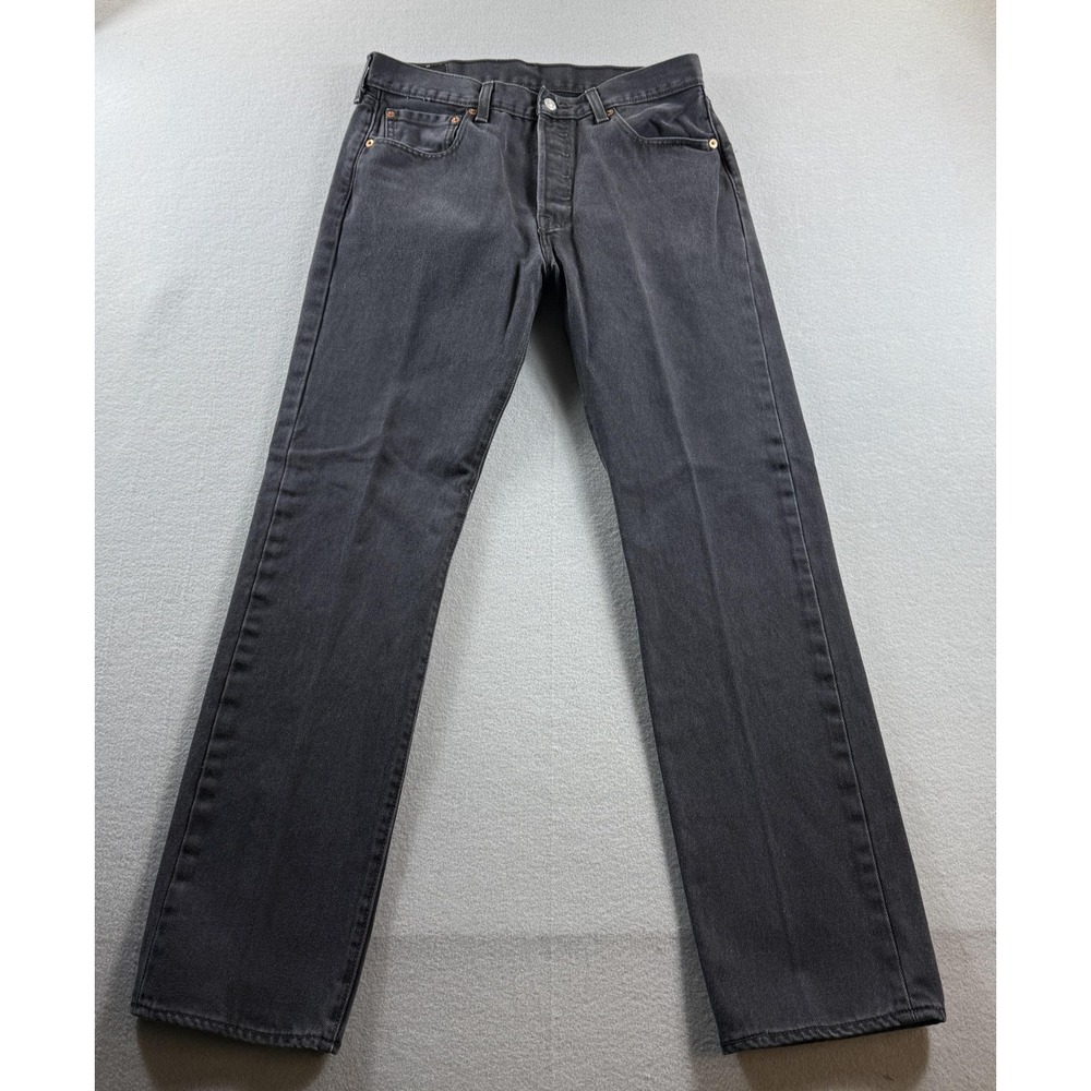 Levis‎ 501 Jeans Mens 32x31* Gray Dark Wash Regular Straight Denim Button Fly
